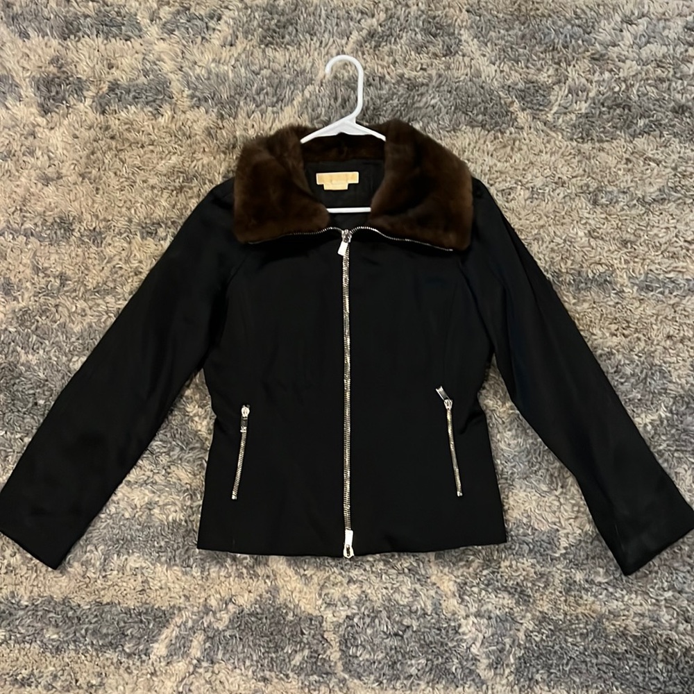 Michael Kors jacket made in Italy. This does have real fur on the collar.